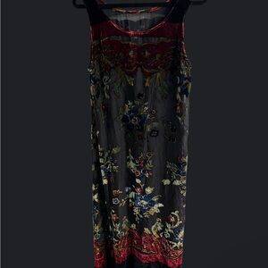 Ariel A Burnout Velvet Slip Dress – Boho Floral Maxi